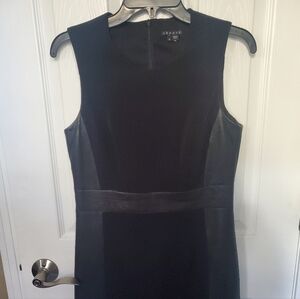 Theory Black Sleeveless Dress Leather Trim